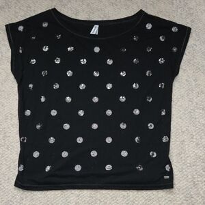 Aeropostale Black Tee with Silver Accents
